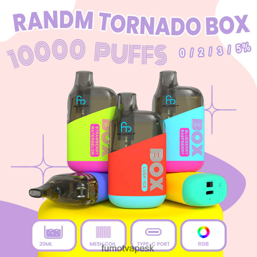 Fumot Cena - Fumot Tornado 10 000 jednorazová krabička na vape pod – 20 ml (1 kus) pán modrý F626DT364