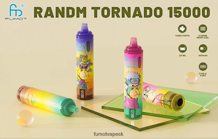 Fumot Cena - Fumot Tornado 15000 jednorazová vanička 25ml (1 kus) čučoriedka na ľade F626DT164